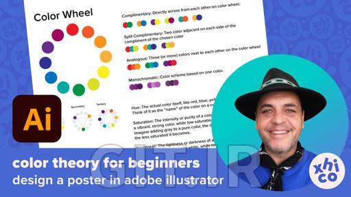 طراحی پوستر تئوری رنگ در Adobe Illustrator - رنگ و طراحی برای مبتدیان